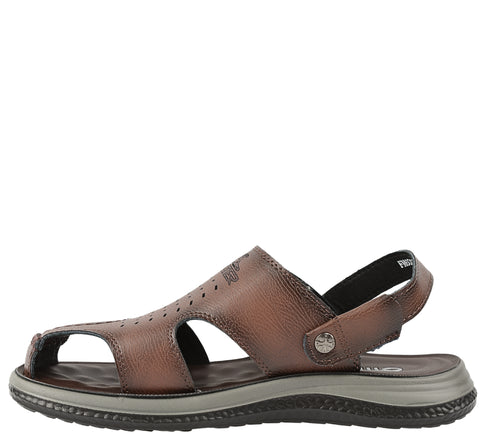 Sandale casual, barbati, OTTER FM60003A, maro, piele naturala